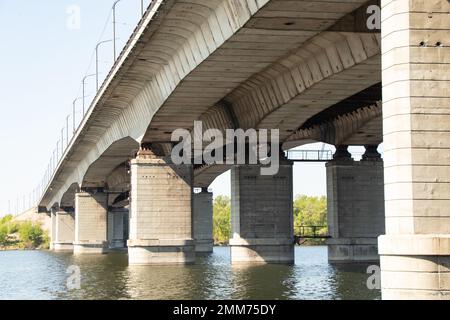 kaydat bridge across the Dnieper River in the city of Dnieper Stock Photo