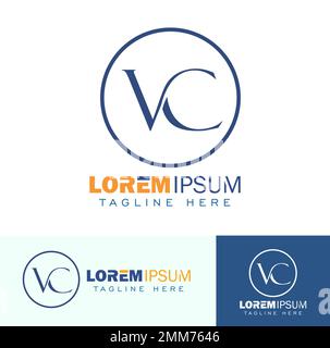 A vector illustration set of VC Monogram Initial Logo Sign Stock Vector ...