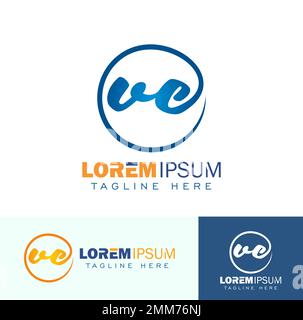 A vector illustration set of VC Monogram Initial Logo Sign Stock Vector