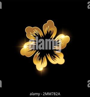 vector illustration of Golden Flower Logo Sign Stock Vector