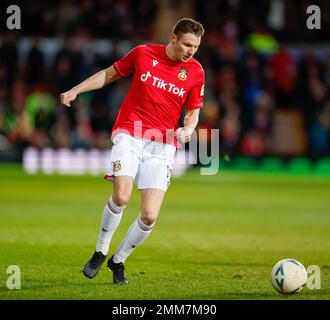 Wrexham, Wales, UK. Racecourse Ground, Wrexham, UK. 29th Jan, 2023. FA Cup Football, Wrexham versus Sheffield United; Paul Mullin of Wrexham AFC on the ball Credit: Action Plus Sports/Alamy Live News Credit: Action Plus Sports Images/Alamy Live News Stock Photo