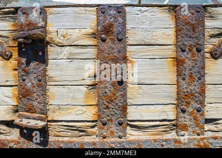 Old natural wooden shabby background close up Stock Photo