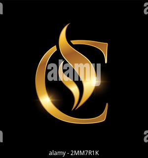 Golden Luxury Swoosh Initial Letter C Logo Stock Vector Image & Art - Alamy