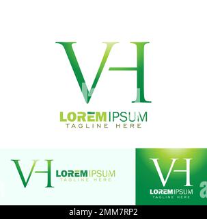 A vector Illustration set of VH Monogram Initial Logo Sign Stock Vector ...