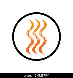 A vector illustration of Heat Wave Symbol Logo Icon in white background Stock Vector