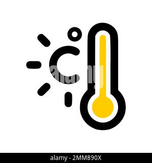 A vector illustration of Heat Temperature Wave Symbol Logo Icon Stock Vector