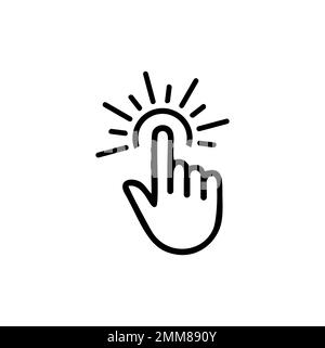 A vector illustration of Pointing hand click symbol logo sign Stock Vector