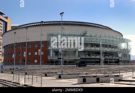 view of the auditorium of The Waterfront Hall, Lanyon Place, Belfast, Northern Ireland, UK Stock Photo