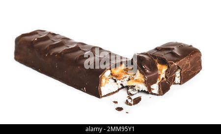 broken candy bar, on white Stock Photo
