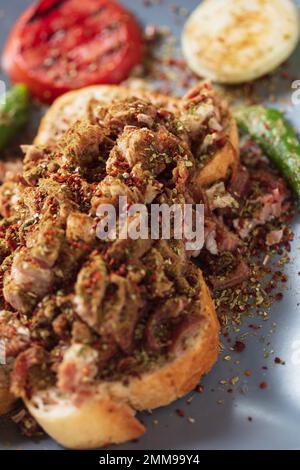 Traditional Turkish Food Kokorec. Izmir kokorec Stock Photo