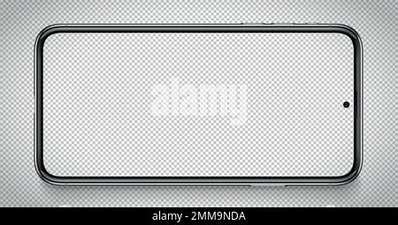 Smartphone transparent screen, technology horizontal mobile blank display. Vector illustration Stock Vector