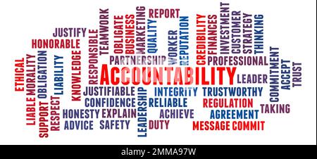 Accountability word cloud concept on white background. Stock Photo