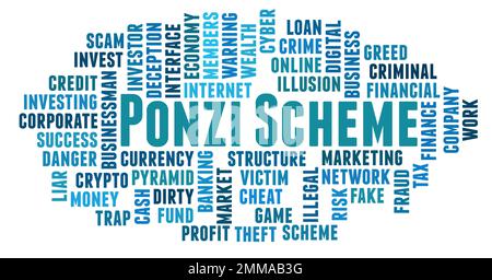 Ponzi Scheme word cloud concept on white background. Stock Photo