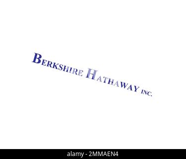 Berkshire Hathaway, rotated, white background, logo, brand name Stock Photo