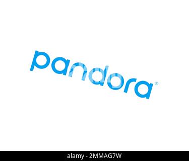 Pandora Radio, Rotated, White Background, Logo, Brand Name Stock Photo