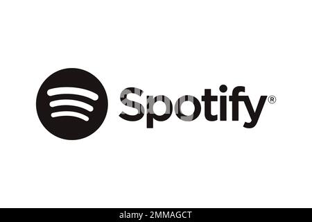 Spotify logo, corporate identity, lettering, optional, black background,  Germany Stock Photo - Alamy