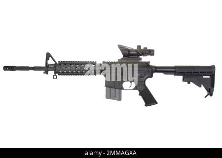 M4A1 army carbine isolated on a white background Stock Photo