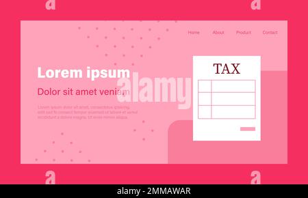 Online Tax payment, Income tax calculation. Modern banner with red monocolor Stock Vector