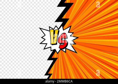 Cartoon comic background with blank place for your design. Fight versus. Comics book colorful competition or challenge poster mockup. Retro Pop Art Stock Vector