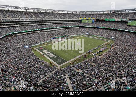 A general overall interior view of MetLife Stadium as the New York Giants  take on the Carolina Panthers during the first half an NFL football game,  Sunday, Sept. 18, 2022, in East