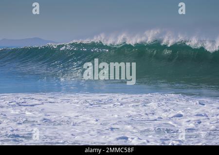 Ocean waves breaking at south jetty Ventura California Stock Photo