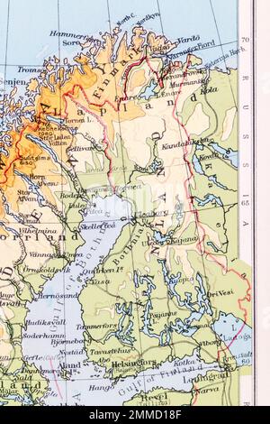 1930 map of Finland from Philips' Modern School Atlas of Comparative  Geography. For Finland territory changes, Finland borders, Russia hostility  Stock Photo - Alamy