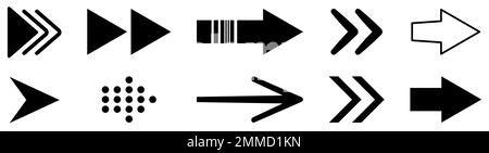 Black arrow icon set. Design can use for web and mobile app. Vector illustration Stock Vector