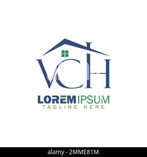 Vector Illustration of VCH Monogram Real Estate Logo Sign in white background Stock Vector