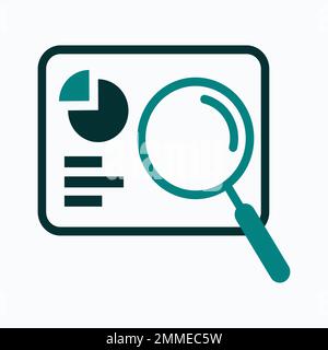 Data research flat icon design. Can be used for business app and web icons Stock Vector