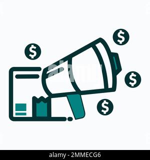 Marketing campaign budgeting flat icon in business. Can be used for business app and web icons Stock Vector