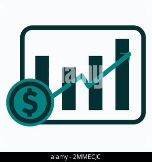 Sales or business growth flat icon design. Can be used for business app and web icons Stock Vector