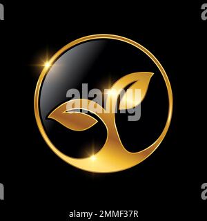 Golden Leaf Luxury Royal Logo Sign Stock Vector Image & Art - Alamy