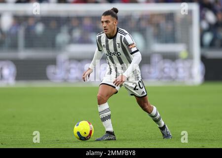 Turin, Italy. 09th Aug, 2023. Dean Huijsen of Juventus and Nicolo Cudrig of  Juventus NextGen U23 during the pre-season test match between Juventus Fc  and Juventus NextGen U23 on 09 August 2023