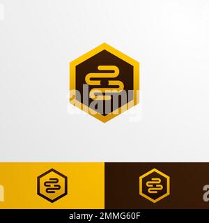 Honey bee logo template, modern and clean style suitable for company, vector eps format Stock Vector