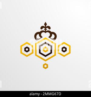 Honey bee logo template, modern and clean style suitable for company, vector eps format Stock Vector