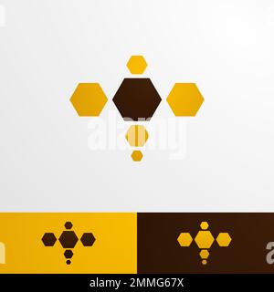 Honey bee logo template, modern and clean style suitable for company, vector eps format Stock Vector