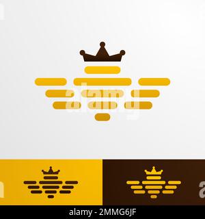 Honey bee logo template, modern and clean style suitable for company, vector eps format Stock Vector