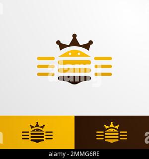Honey bee logo template, modern and clean style suitable for company, vector eps format Stock Vector