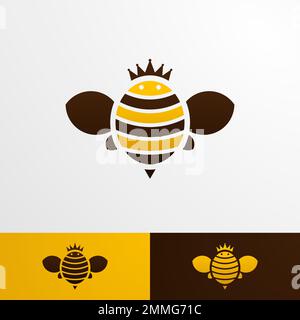 Honey bee logo template, modern and clean style suitable for company, vector eps format Stock Vector