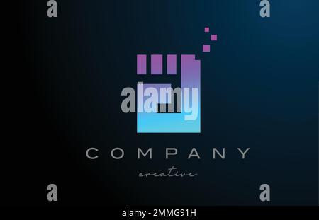 pink blue dots A alphabet letter logo icon design. Template design for company or business idea Stock Vector