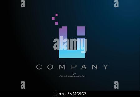 pink blue dots U alphabet letter logo icon design. Template design for company or business idea Stock Vector