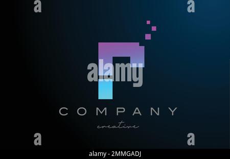 pink blue dots R alphabet letter logo icon design. Template design for company or business idea Stock Vector