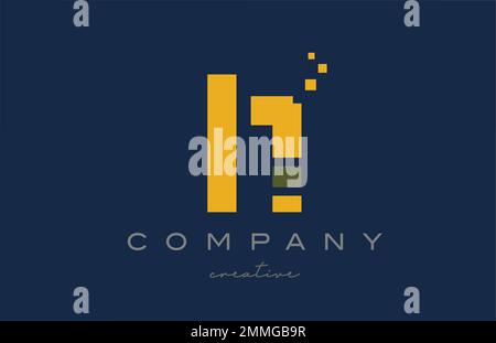 yellow dots H alphabet letter logo icon design. Template design for company or business idea Stock Vector
