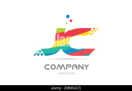 JS colorful alphabet letter logo icon design combination. Colored creative template design for company or business. Vector element for identity. Logot Stock Vector