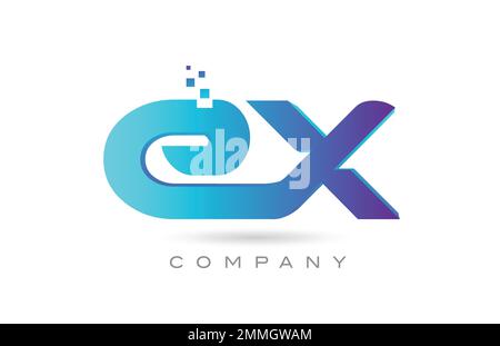 EX alphabet letter logo icon combination design. Creative template for company and business Stock Vector