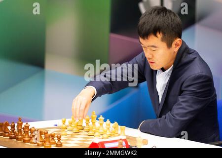 Wijk Aan Zee, Netherlands. 29th Jan, 2023. Magnus Carlsen of Norway  competes during the final round of the Tata Steel Chess Tournament 2023 in  Wijk aan Zee, the Netherlands, Jan. 29, 2023.