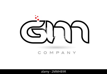 GM G M Logo Design with Black and White Creative Icon Text Letter, Stock  vector