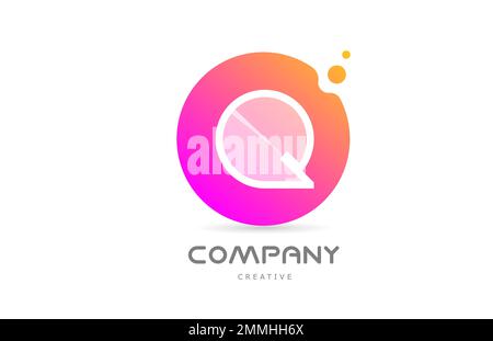 pink yellow dots Q alphabet letter logo icon with transparency. Creative template for business Stock Vector