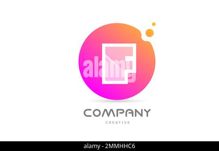 pink yellow dots F alphabet letter logo icon with transparency. Creative template for business Stock Vector