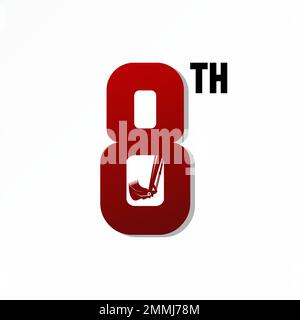 Letter or word Number 8 font with Heavy equipment excavator Image graphic icon logo design abstract concept vector stock initial or transportation Stock Vector